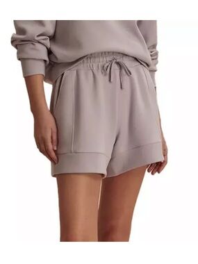 Varley Double Soft Atrium High Rise Shorts Light Gray